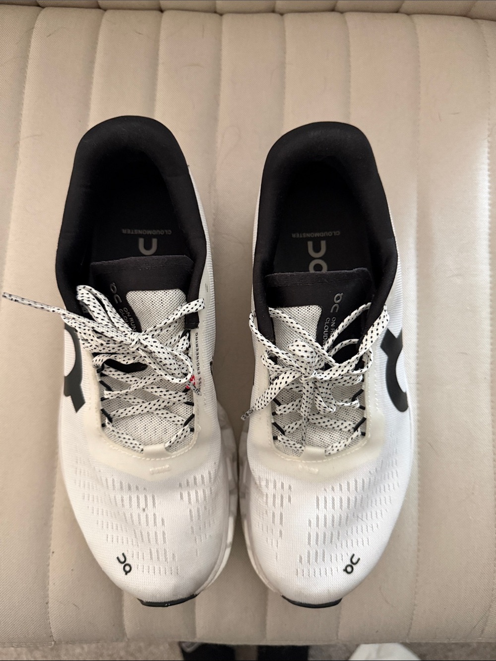 On Running White and Black Womens Sneakers